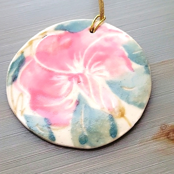 Chatham Pottery Painted Floral Ornament - Picture 2 of 5